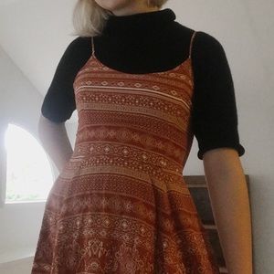 CLEARANCE orange patterned corset back dress